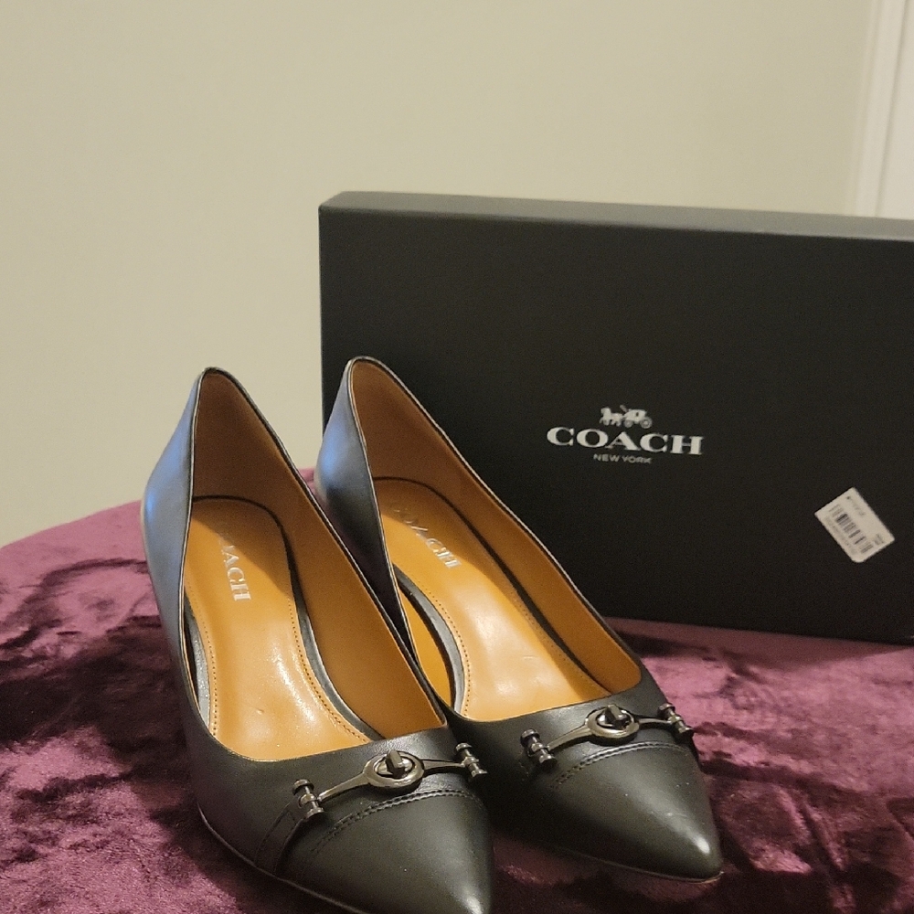 Coach Black Leather Heels